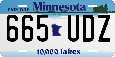 MN license plate 665UDZ