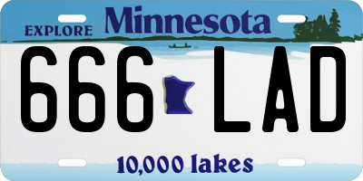 MN license plate 666LAD