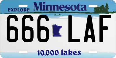 MN license plate 666LAF