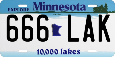 MN license plate 666LAK