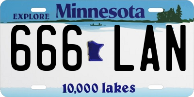 MN license plate 666LAN