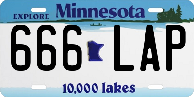 MN license plate 666LAP
