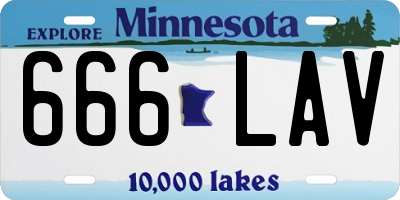 MN license plate 666LAV
