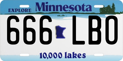MN license plate 666LBO