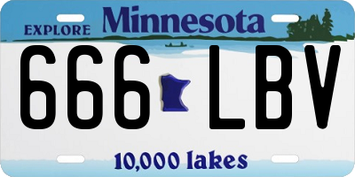 MN license plate 666LBV