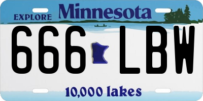 MN license plate 666LBW