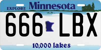 MN license plate 666LBX