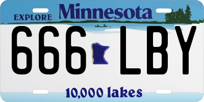 MN license plate 666LBY