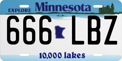 MN license plate 666LBZ