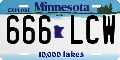MN license plate 666LCW