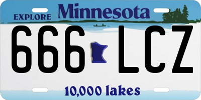 MN license plate 666LCZ