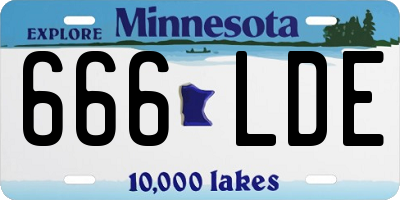 MN license plate 666LDE