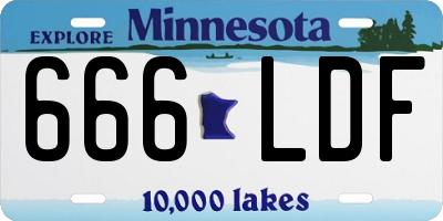 MN license plate 666LDF