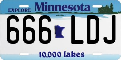 MN license plate 666LDJ