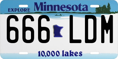 MN license plate 666LDM