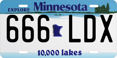 MN license plate 666LDX
