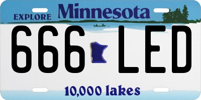 MN license plate 666LED