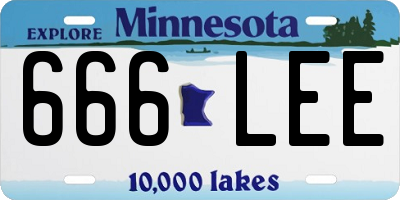 MN license plate 666LEE