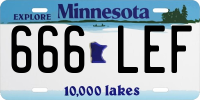 MN license plate 666LEF