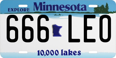 MN license plate 666LEO