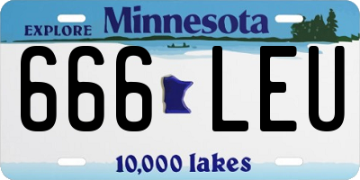 MN license plate 666LEU