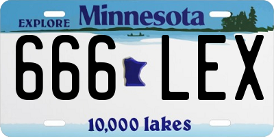 MN license plate 666LEX