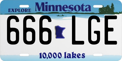 MN license plate 666LGE