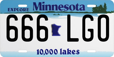 MN license plate 666LGO