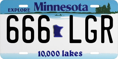 MN license plate 666LGR