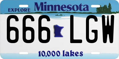 MN license plate 666LGW