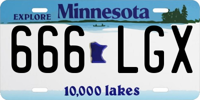 MN license plate 666LGX