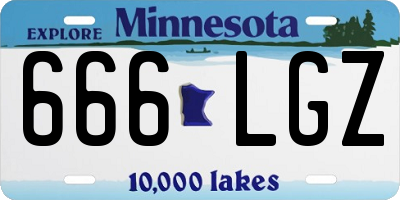 MN license plate 666LGZ