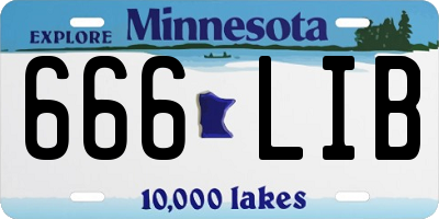 MN license plate 666LIB