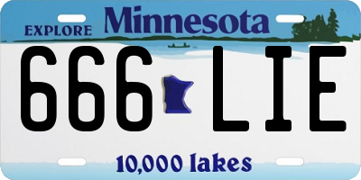 MN license plate 666LIE