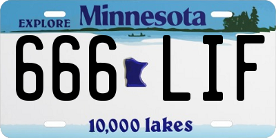 MN license plate 666LIF
