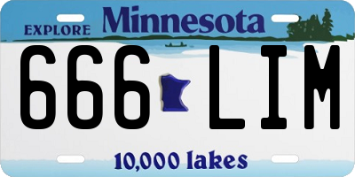 MN license plate 666LIM
