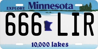 MN license plate 666LIR