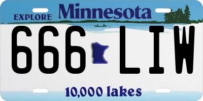 MN license plate 666LIW