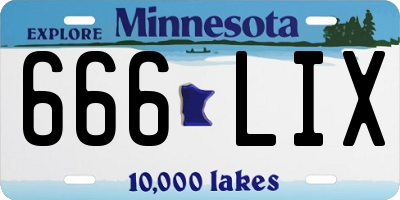 MN license plate 666LIX