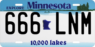 MN license plate 666LNM