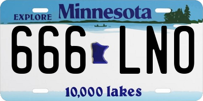 MN license plate 666LNO