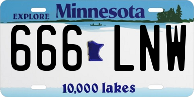 MN license plate 666LNW