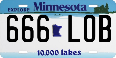 MN license plate 666LOB