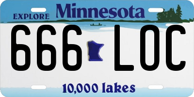 MN license plate 666LOC