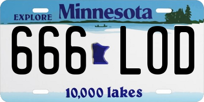 MN license plate 666LOD