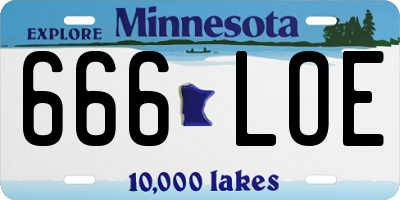 MN license plate 666LOE