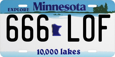 MN license plate 666LOF