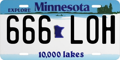 MN license plate 666LOH