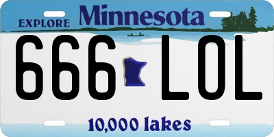 MN license plate 666LOL