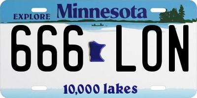 MN license plate 666LON